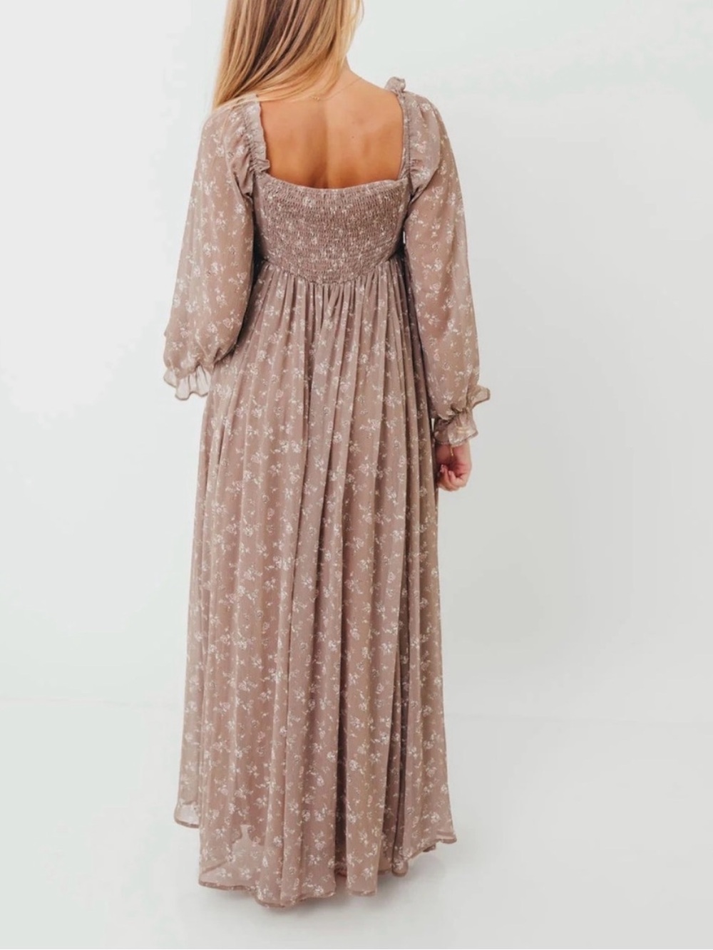 Worth Collective Amy Maxi Dress in Mocha Multi - Medium (Bump Friendly - Picture 3 of 4